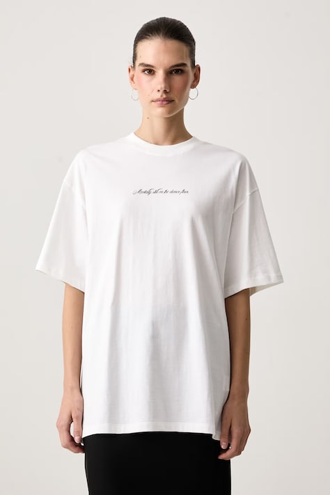 HUGO Blue T-shirt γυναικείο βαμβακερό Oversized Tee_B_18 λευκό 50574524