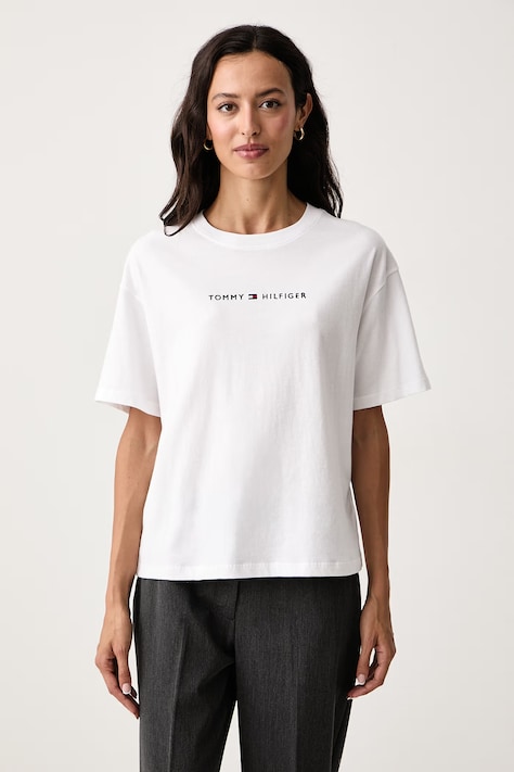 Tommy Hilfiger Tričko dámske bavlnené biele UW0UW06616