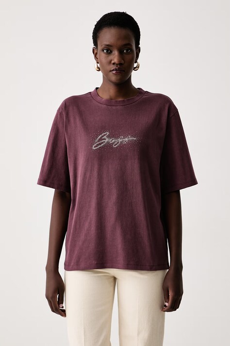 BOSS Orange T-shirt női pamut C_Eregular_8 piros 50571460