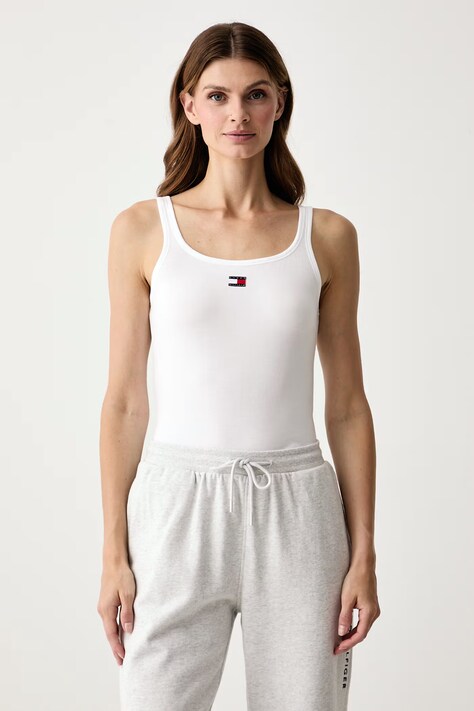 Tommy Hilfiger Top dámsky bavlnený s elastanom 3-pak sivý UW0UW06658