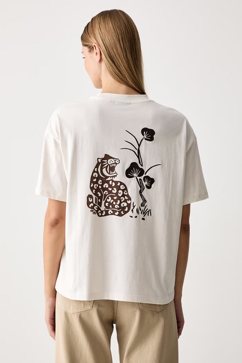 Napapijri T-shirt damski bawełniany Aral beżowy NP0A8A6NF0O1