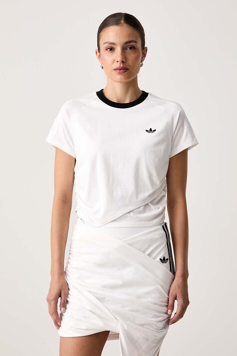 adidas Originals T-shirt damski bawełniany Adiluna Season 2 x Jennie biały LD4968
