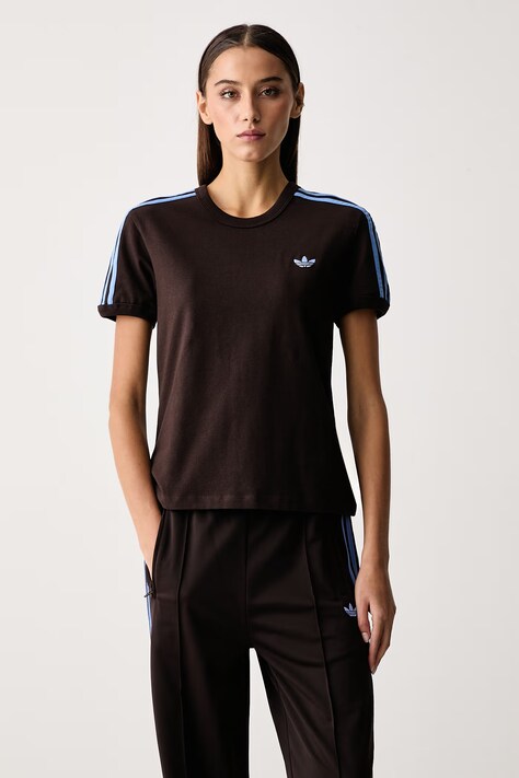 adidas Originals Tricou pentru femei din bumbac cu elastan maro KU8194