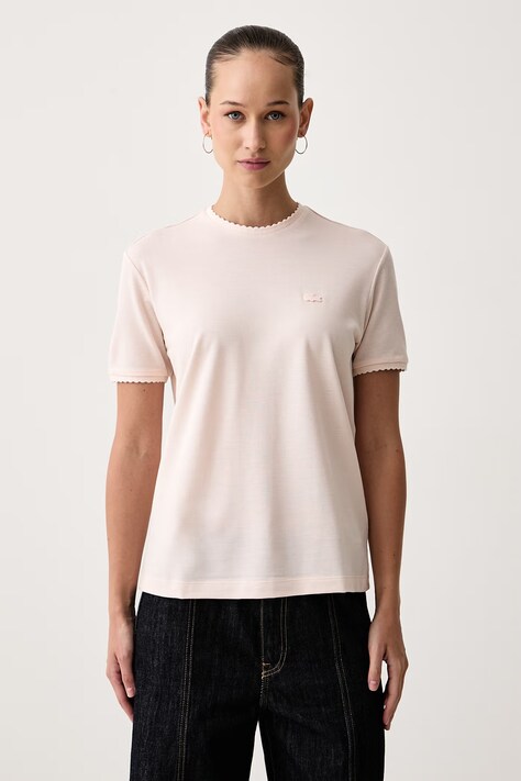 Lacoste T-shirt damski z lyocellem różowy TF8366