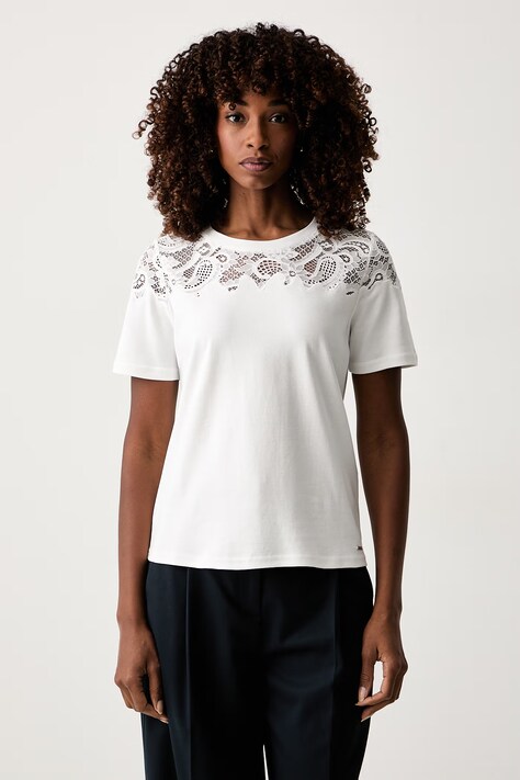 Morgan T-shirt damski bawełniany biały DVAG