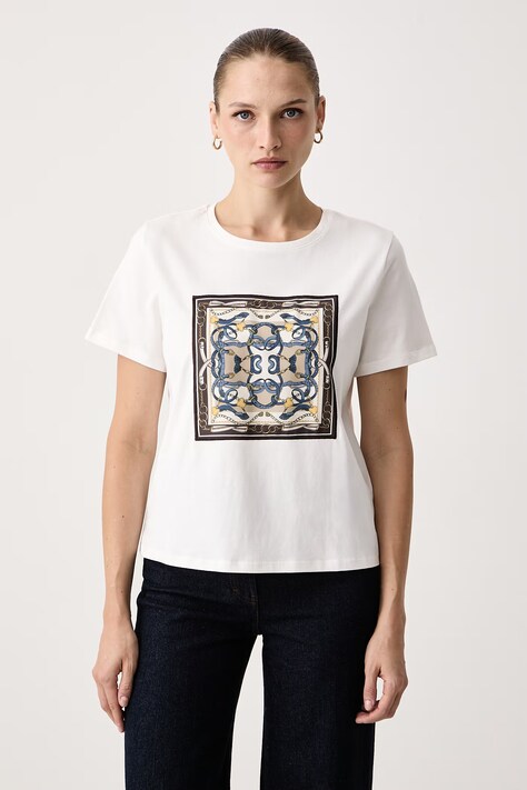 Morgan T-shirt damski bawełniany biały DFOULAR
