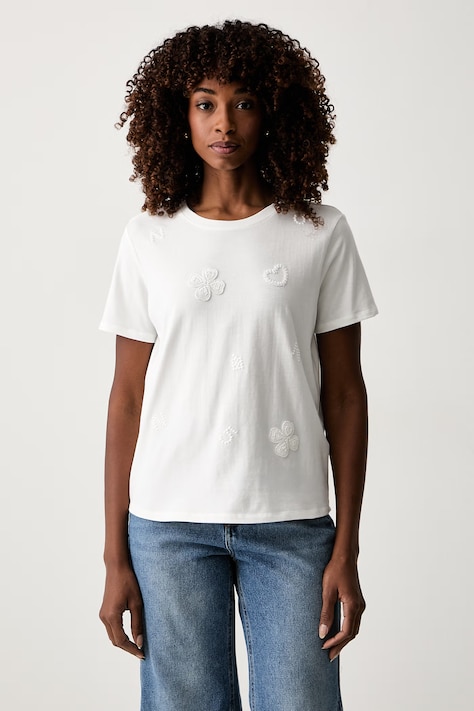 Morgan T-shirt damski bawełniany biały DESSI