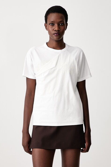 MM6 Maison Margiela T-shirt bawełniany damski biały S62GD0224-M20048