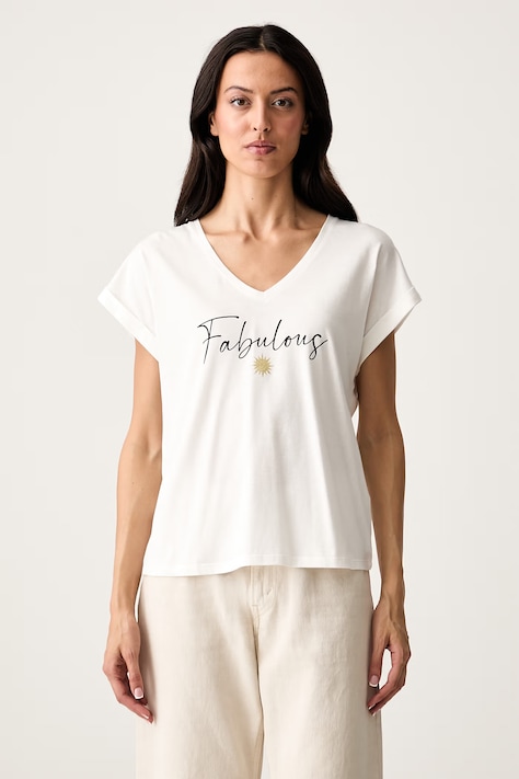 Morgan T-shirt damski z modalem beżowy DFABI