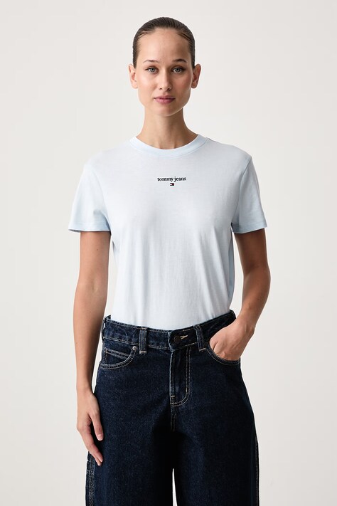 Tommy Jeans T-shirt damski z bawełną niebieski DW0DW23527