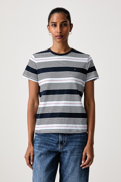 Tommy Jeans Majica ženska pamučna plava DW0DW23561