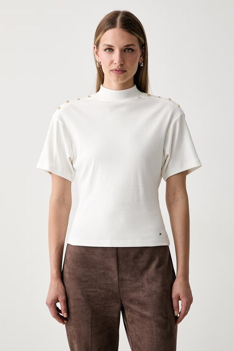 Tommy Hilfiger tričko dámské bavlněné béžové WW0WW52382
