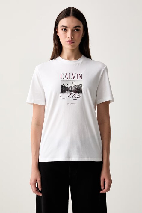 Calvin Klein Jeans T-shirt damski bawełniany biały LV047H804G