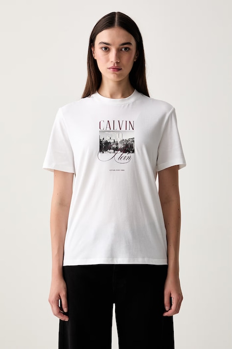 Calvin Klein Jeans T-shirt damski bawełniany biały LV047H804G