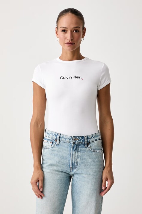 Calvin Klein Jeans T-shirt damski z bawełną biały LV047H835G