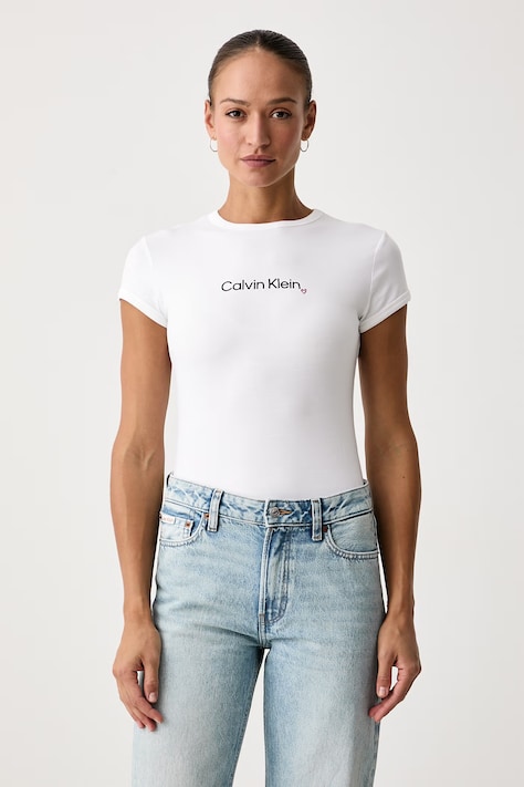 Calvin Klein Jeans T-shirt γυναικείο με βαμβάκι λευκό LV047H835G