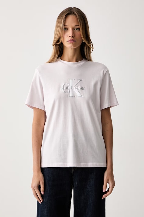 Calvin Klein Jeans tricou pentru femei din bumbac roz LV047H800G