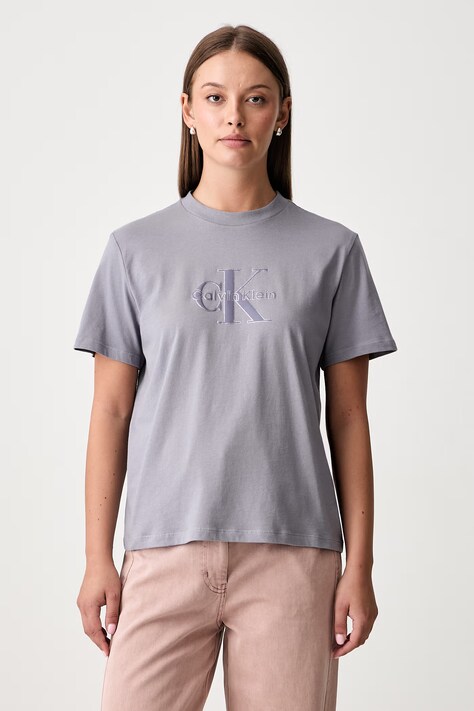 Calvin Klein Jeans T-shirt damski bawełniany szary LV047H800G