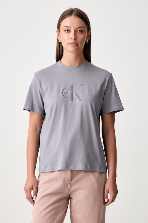 Calvin Klein Jeans T-shirt damski bawełniany szary LV047H800G