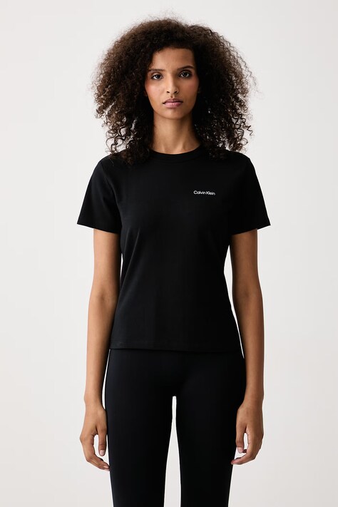 Calvin Klein T-shirt damski bawełniany z elastanem czarny LV047H826G