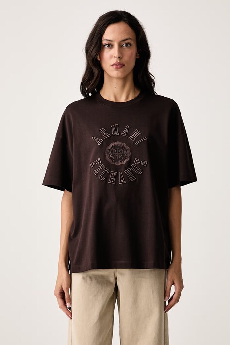 Armani Exchange Tričko dámske bavlnené hnedé XW002959 AF15085