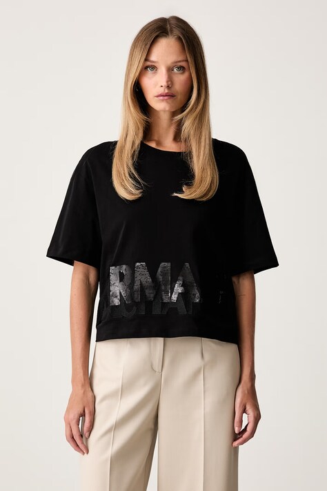 Armani Exchange majica za žene od pamuka crna XW002779 AF10356
