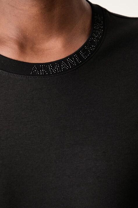 Armani Exchange basic tričko dámske bavlnené s elastanom čierne XW002743 AF23955