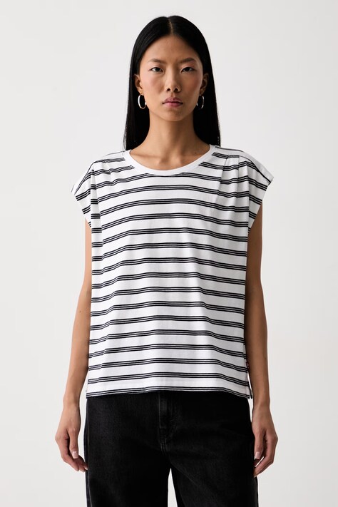 Levi's top damski bawełniany PLEATED MUSCLE TANK biały 0085U