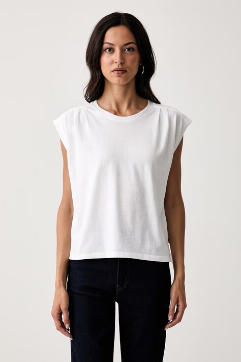 Levi's top za žene od pamuka PLEATED MUSCLE TANK bijeli 0085U