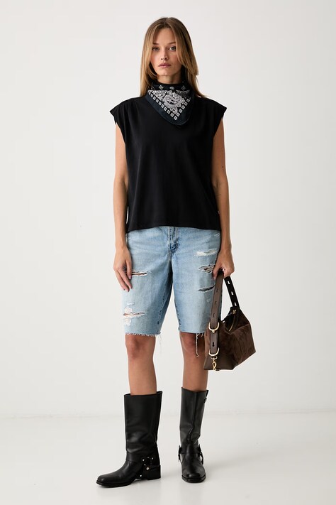 Levi's top za žene od pamuka PLEATED MUSCLE TANK crni 0085U