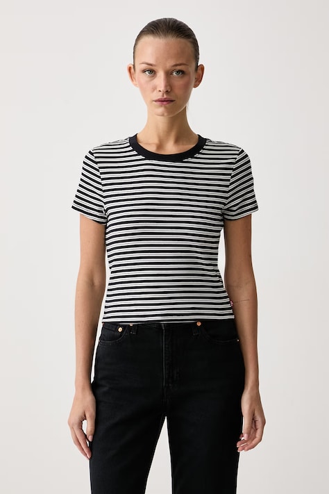 Levi's T-shirt γυναικείο βαμβακερό με ελαστάν ESSENTIAL BABY μαύρο 0085R-0003