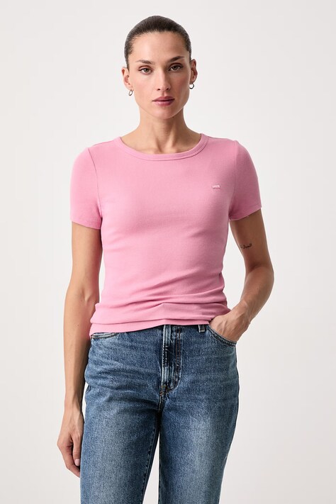 Levi's T-shirt γυναικείο βαμβακερό με ελαστάν HAYES ροζ 001J3