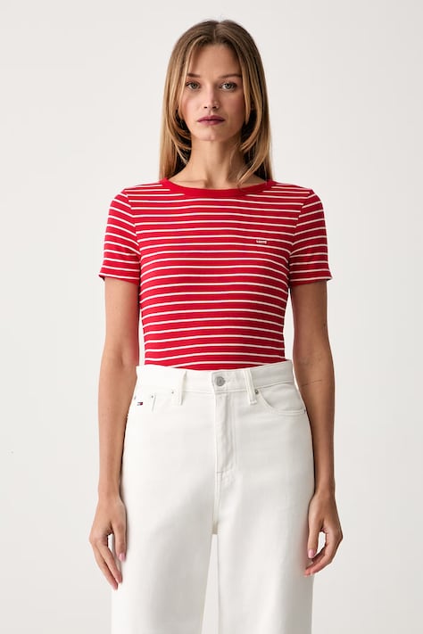 Levi's tričko dámske bavlnené s elastanom HAYES červené 001J3