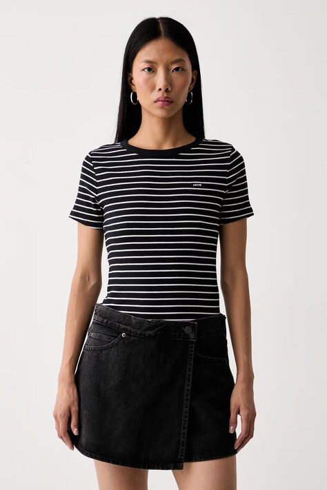 Levi's T-shirt damski bawełniany z elastanem HAYES czarny 001J3