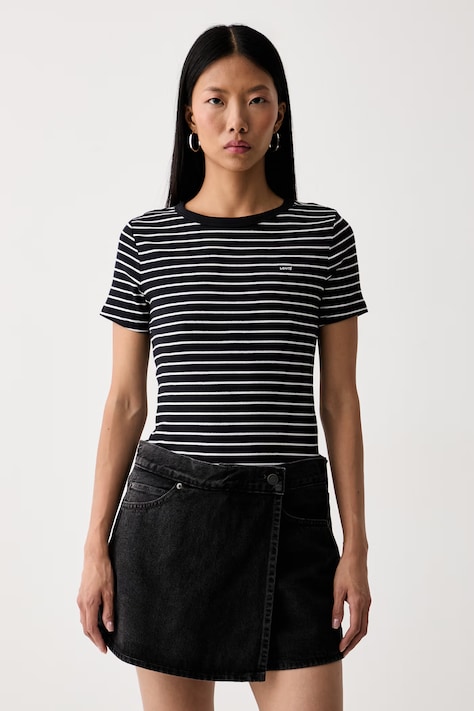 Levi's t-shirt γυναικείο βαμβακερό με ελαστάν HAYES μαύρο 001J3
