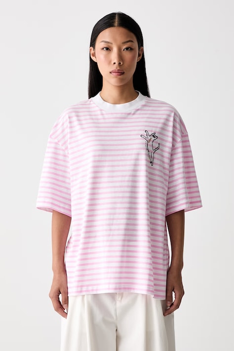 Iceberg T-shirt damski bawełniany różowy F5B1 623A