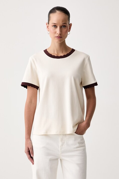 United Colors of Benetton T-shirt γυναικείο βαμβακερό μπεζ 3DCJD10DM