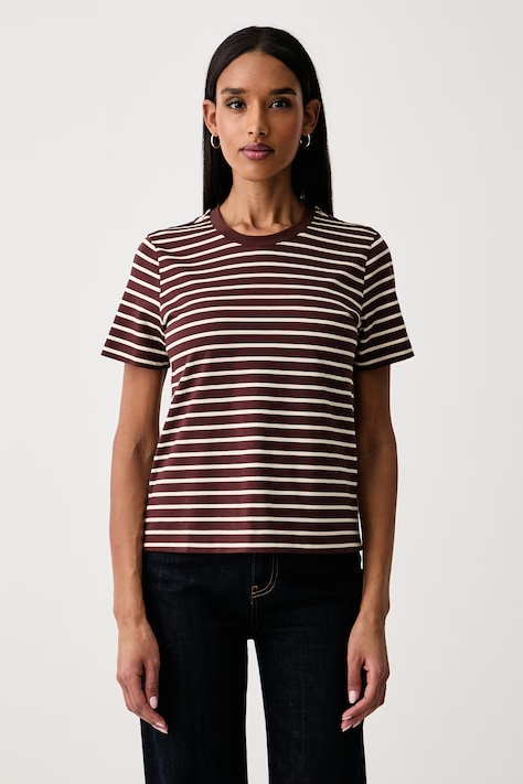 United Colors of Benetton T-shirt damski bawełniany brązowy 31DQD10DJ