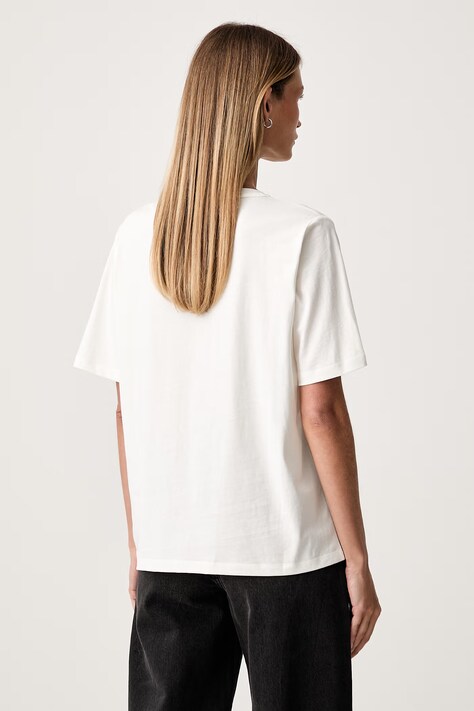 Liu Jo T-shirt damski bawełniany beżowy TF6243 JS923