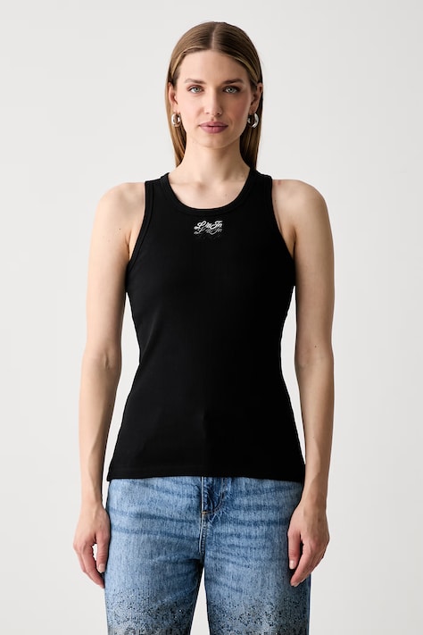 Liu Jo top damski z bawełną czarny WF6376 J4822