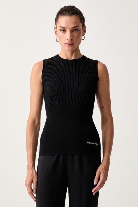 Armani Exchange топ для женщин с вискозой чёрный XW002872 AF10352