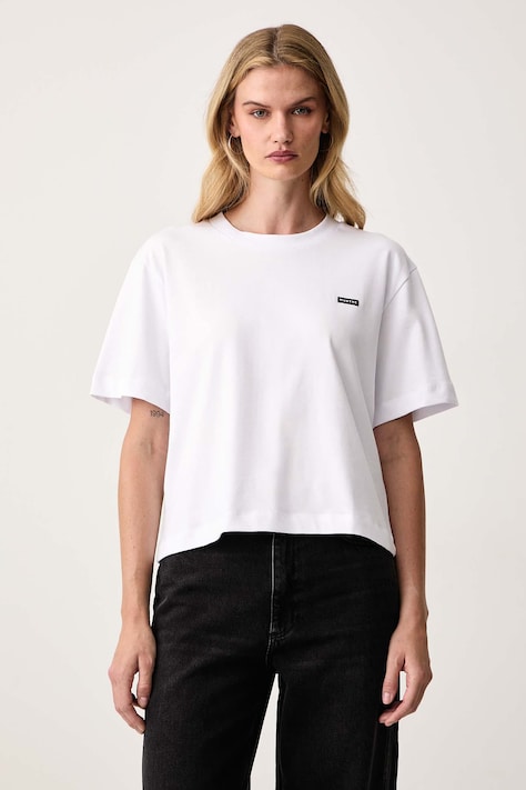 MUNTHE T-shirt damski bawełniany BELLAMY biały 263114026366