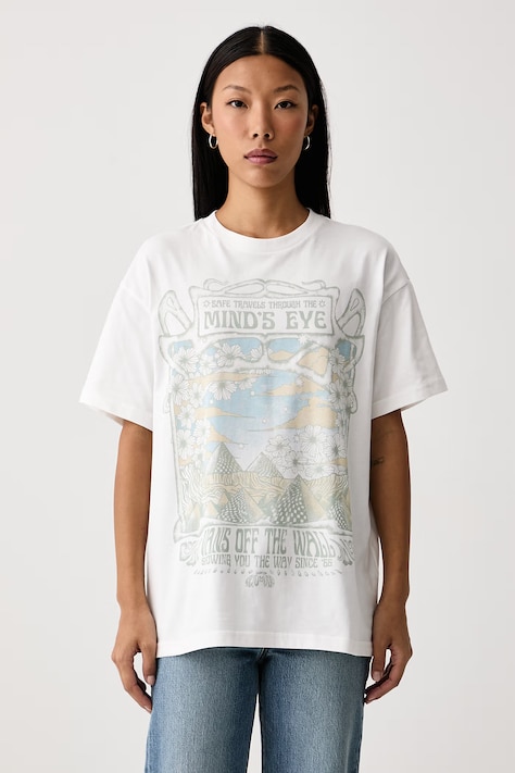 Vans Тениска дамска от памук бяла VN0010F4WHT1