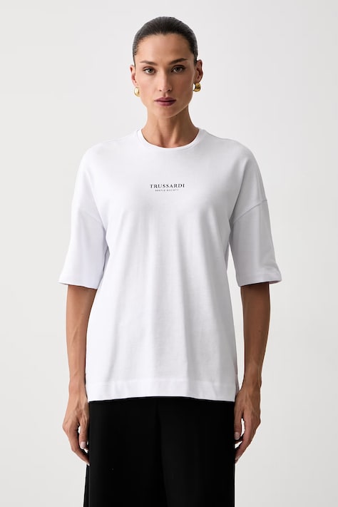 Trussardi tricou pentru femei din bumbac alb G0286000327N