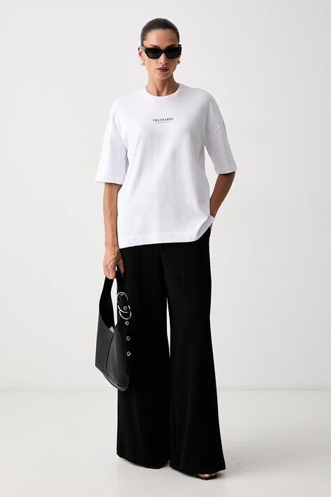 Trussardi T-shirt damski bawełniany biały G0286000327N