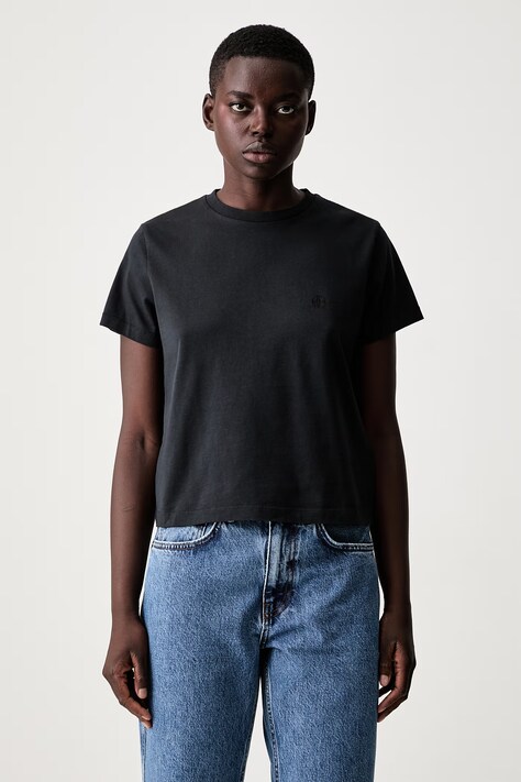 Anine Bing SHELLEY T-shirt bawełniany damski czarny A.08.12680.BLK26