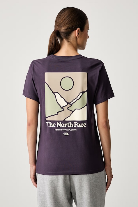 The North Face T-shirt damski z bawełną Monte fioletowy NF0A8JAWG5O1