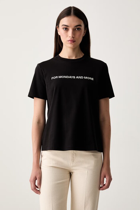 MM by Max Mara T-shirt damski bawełniany MMLEXPLOIT czarny 2626946017600