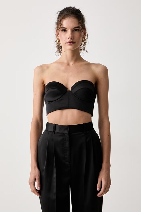 Elisabetta Franchi Top damski czarny gładki TO06966E2