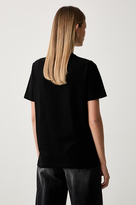 Elisabetta Franchi T-shirt damski bawełniany czarny MA00866E2